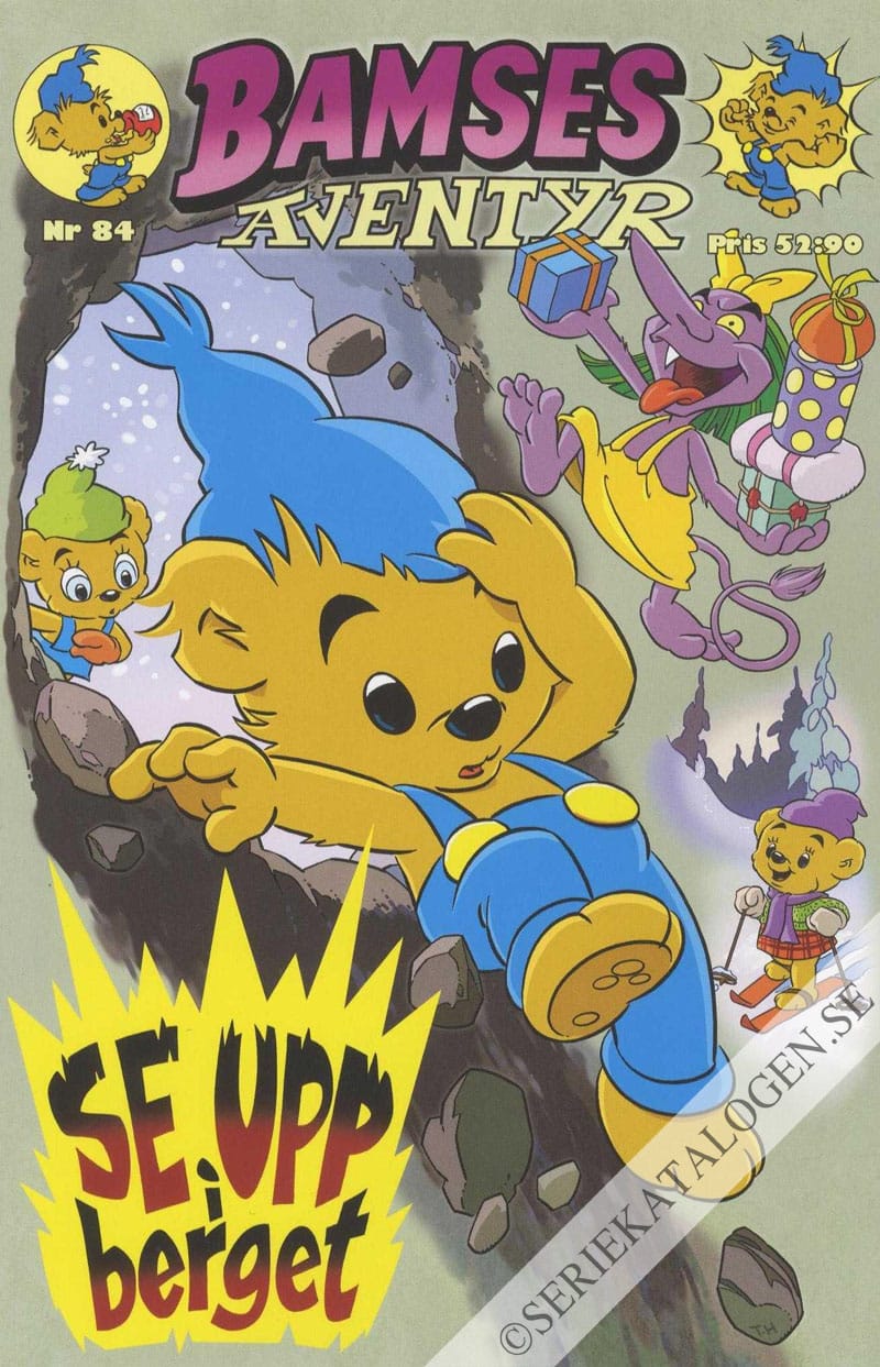 Framsida på Bamses äventyr Se upp i berget (2019)