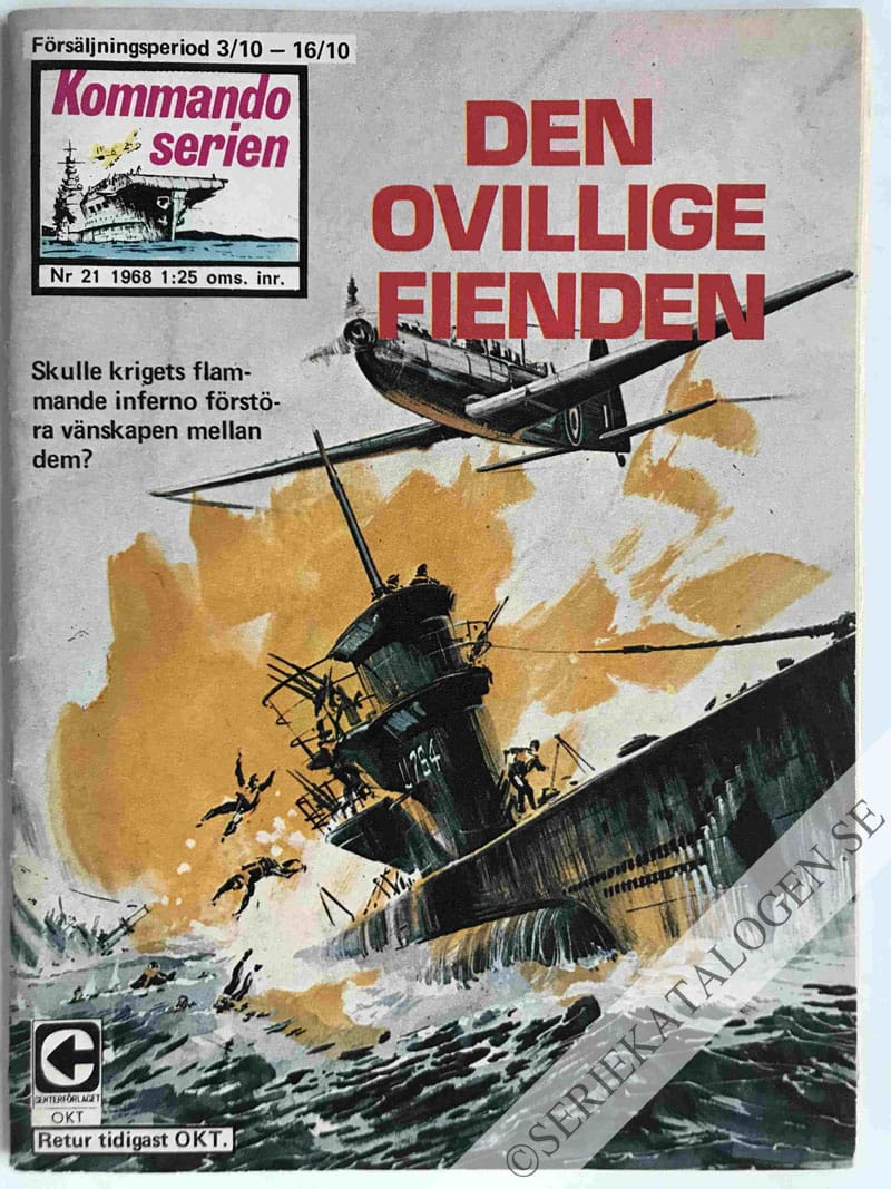 Framsida på Kommandoserien #21 - Den ovillige fienden (1968)