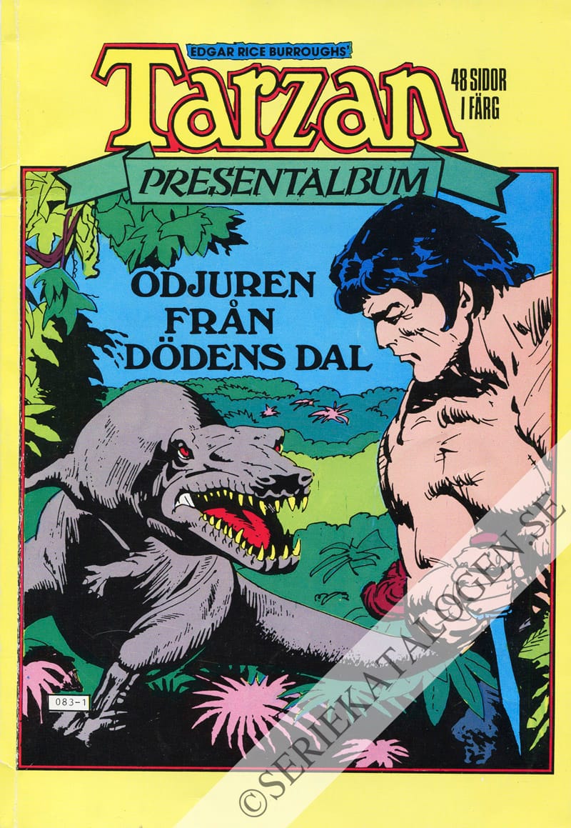 Framsida på Tarzan presentalbum Odjuren från dödens dal (1987)