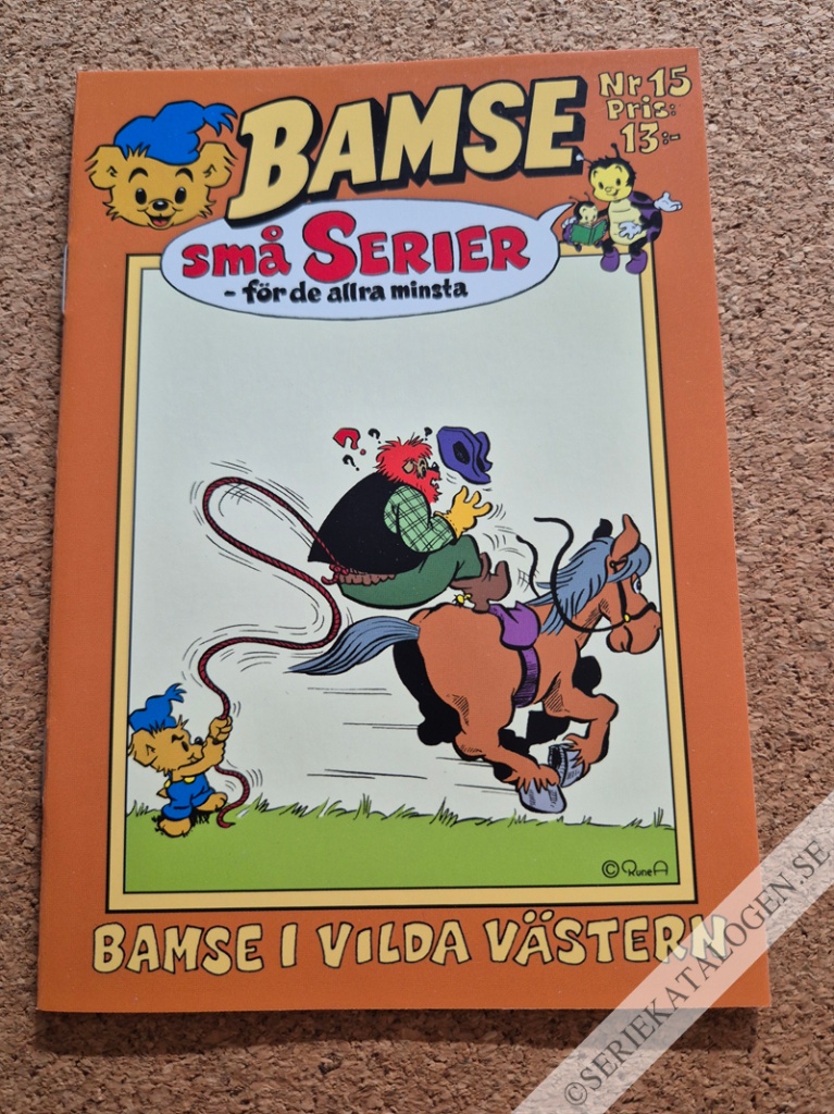 Framsida på Bamse små serier #15 - Bamse i Vilda Västern (2006)
