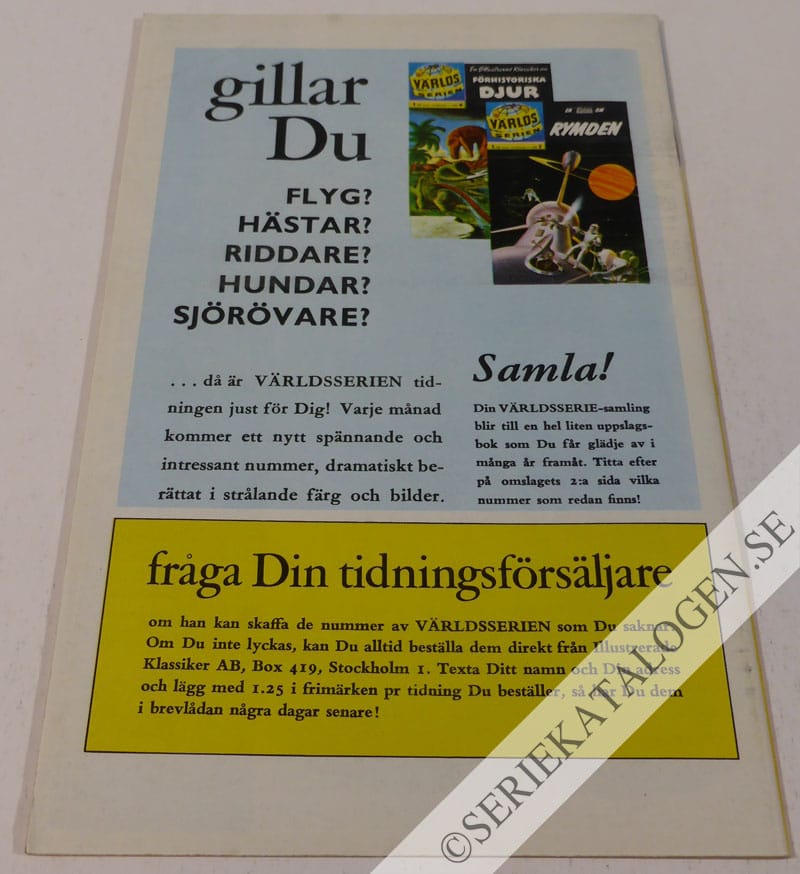 Baksida på På jakt efter indianguld (1961)