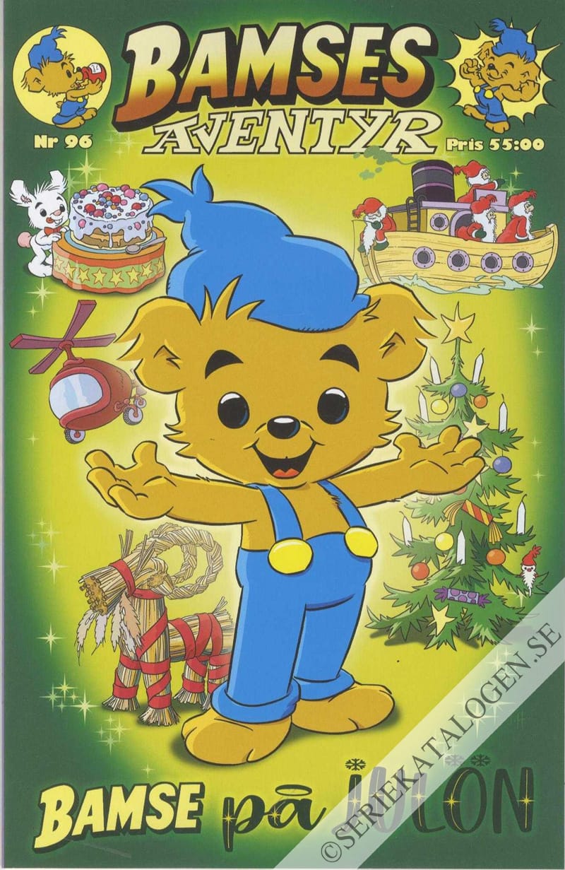 Framsida på Bamses äventyr Bamse på julön (2021)