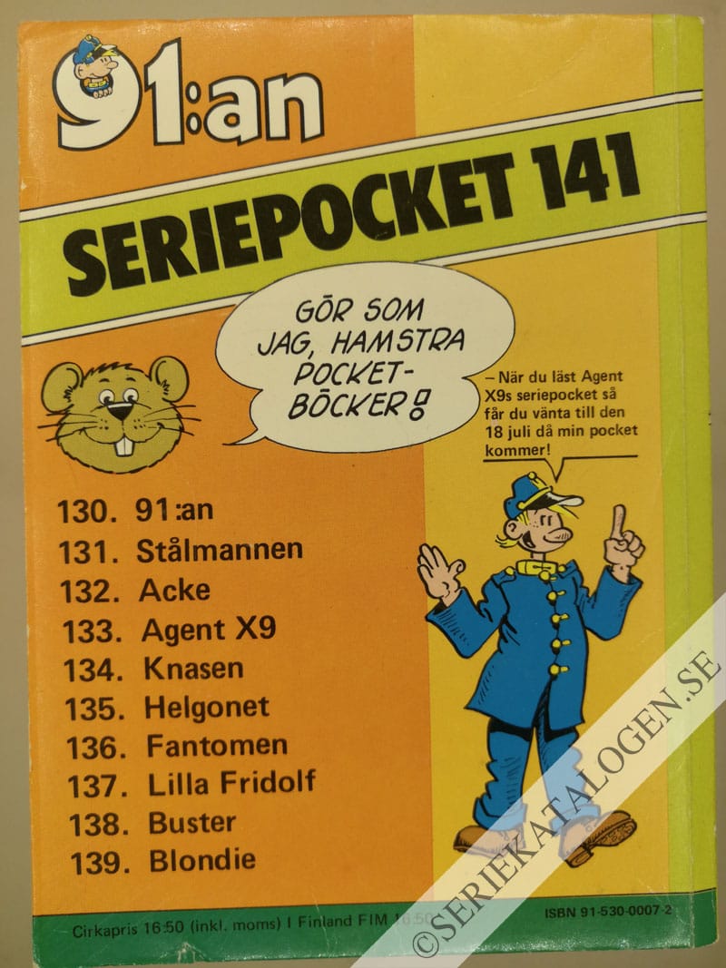 Baksida på Agent X9 (1984)