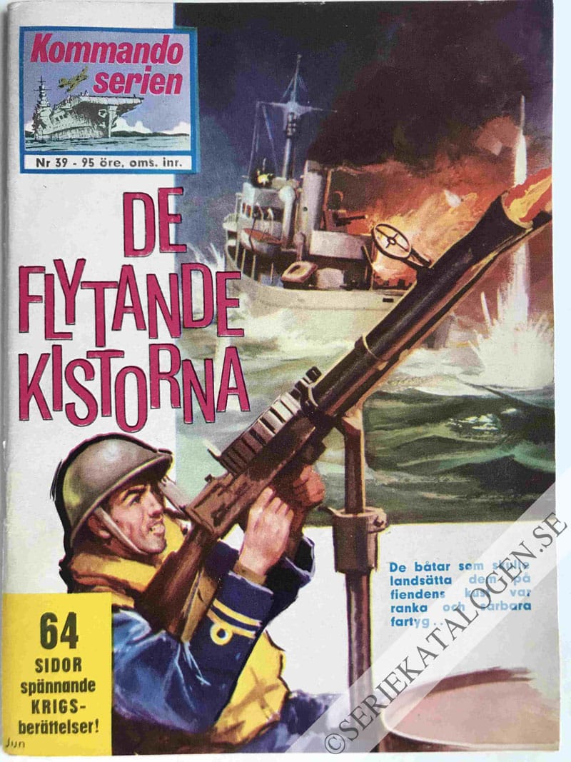 Framsida på Kommandoserien De flytande kistorna (1964)