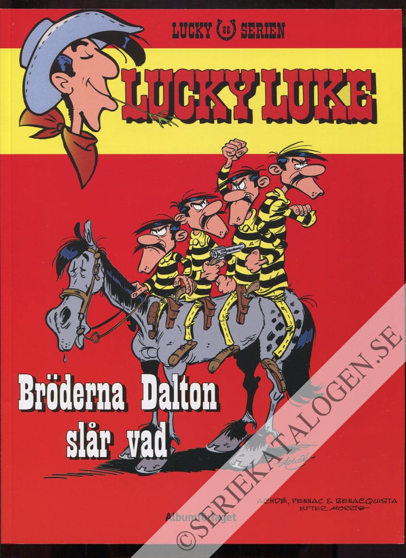 Framsida på Lucky Lukes äventyr #86 - Bröderna Dalton slår vad (2013)