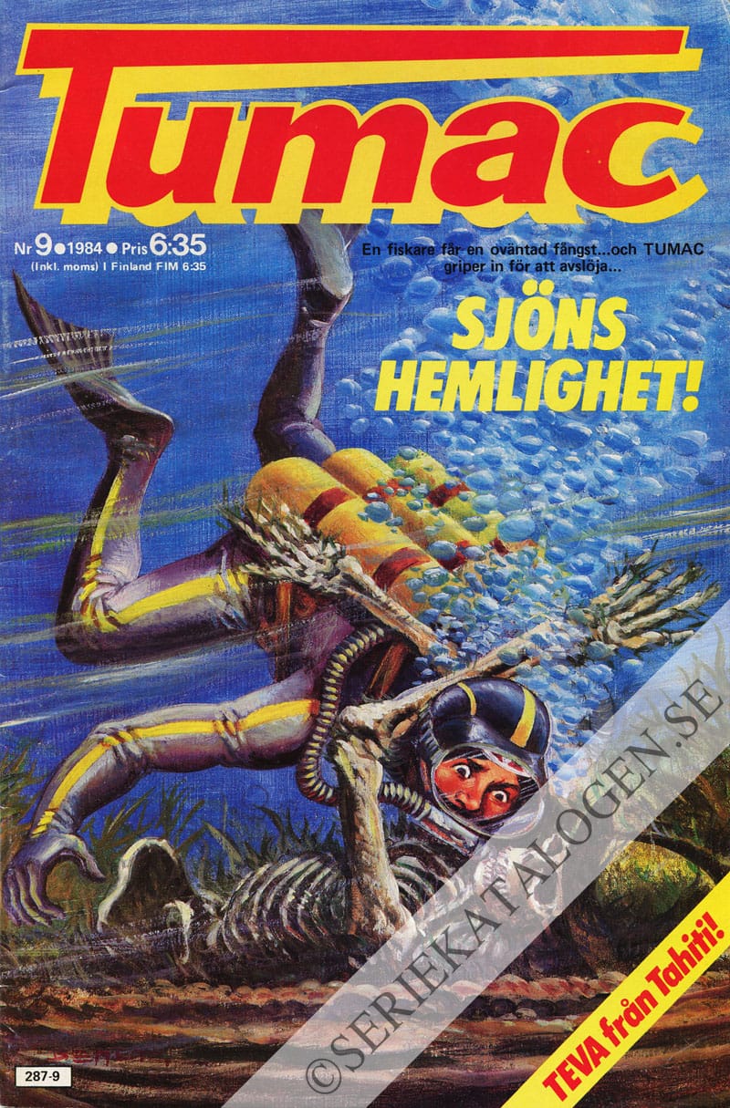 Framsida på Tumac med Serie-Nytt #9 (1984)