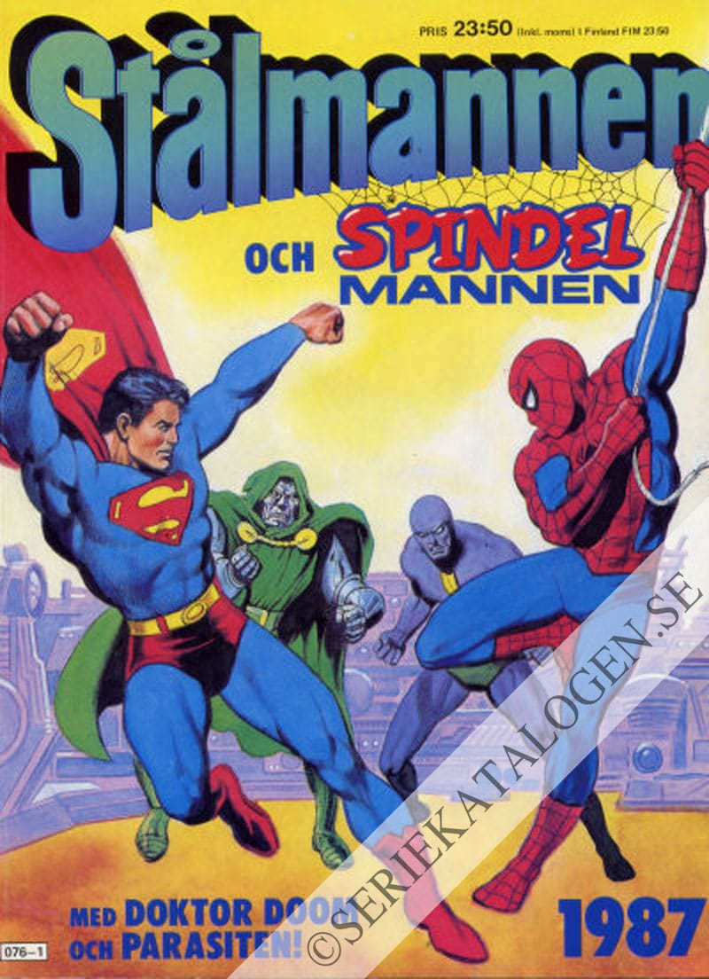 Framsida på Stålmannen Stålmannen och Spindelmannen (1987)