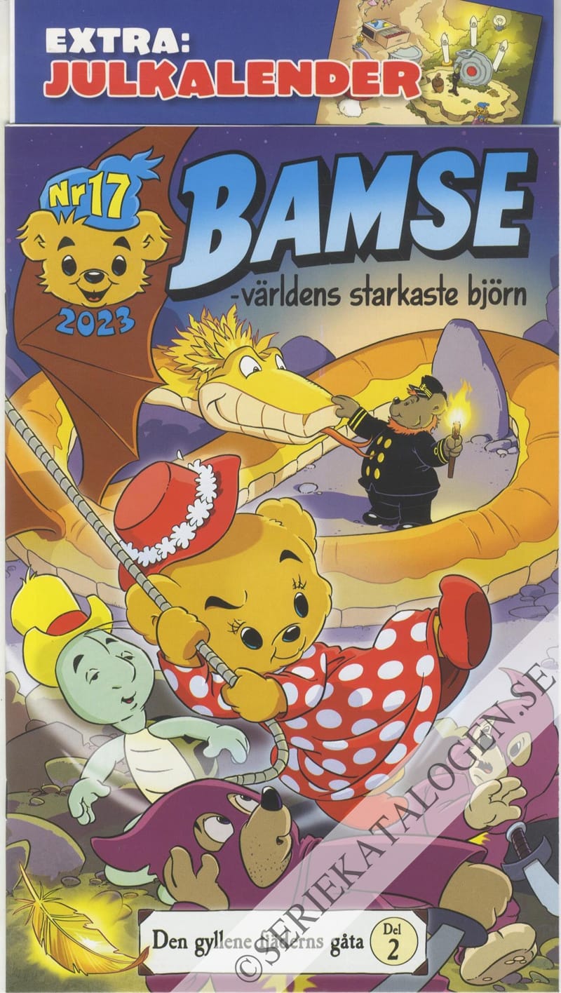 Framsida på Bamse #17 - Den gyllene fjäderns gåta - Del 2 (2023)