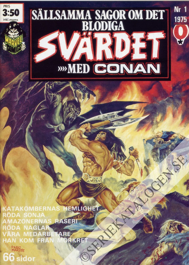 Framsida på Sällsamma sagor om det blodiga svärdet med Conan #1 (1975)