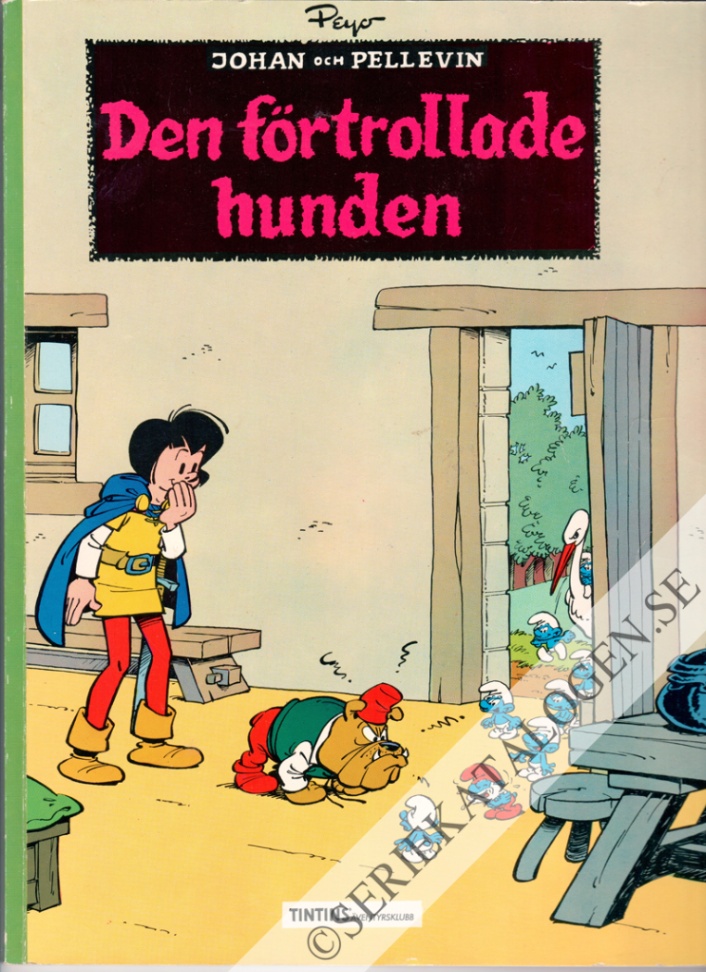 Framsida på Tintins äventyrsklubb Den förtrollade hunden (1990)