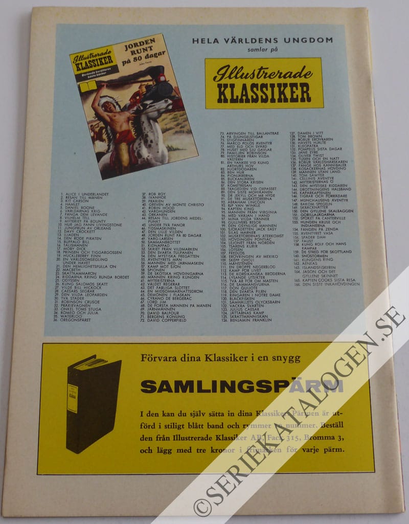 Baksida på Den siste Inkahövdingen (1964)