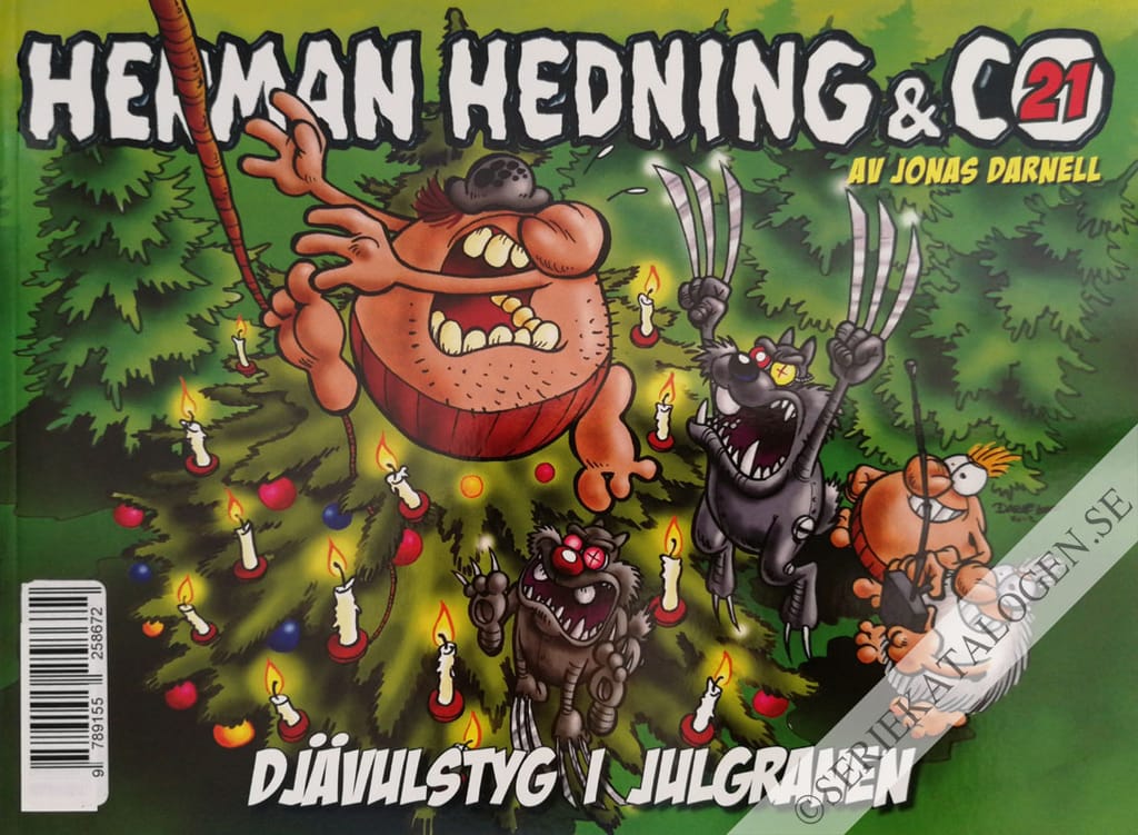 Framsida på Herman Hedning & co Djävulstyg i julgranen (2012)