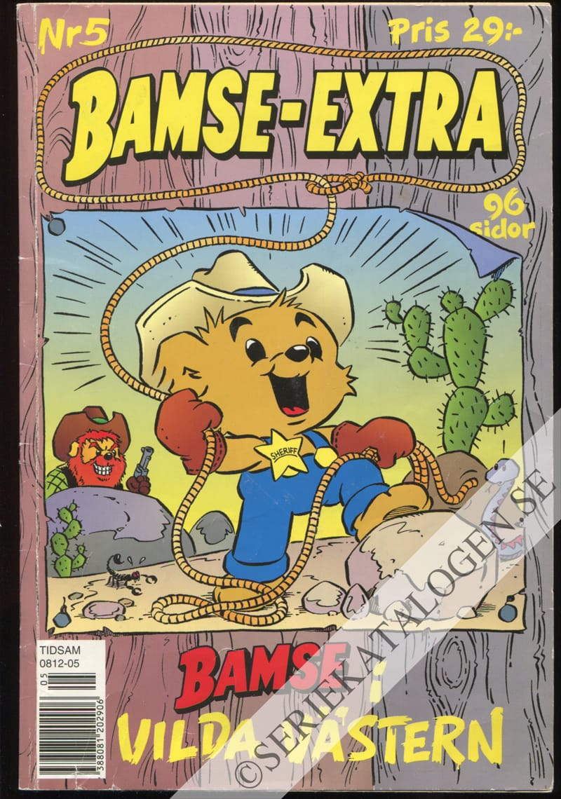 Framsida på Bamse-extra Bamse i Vilda Västern (1996)