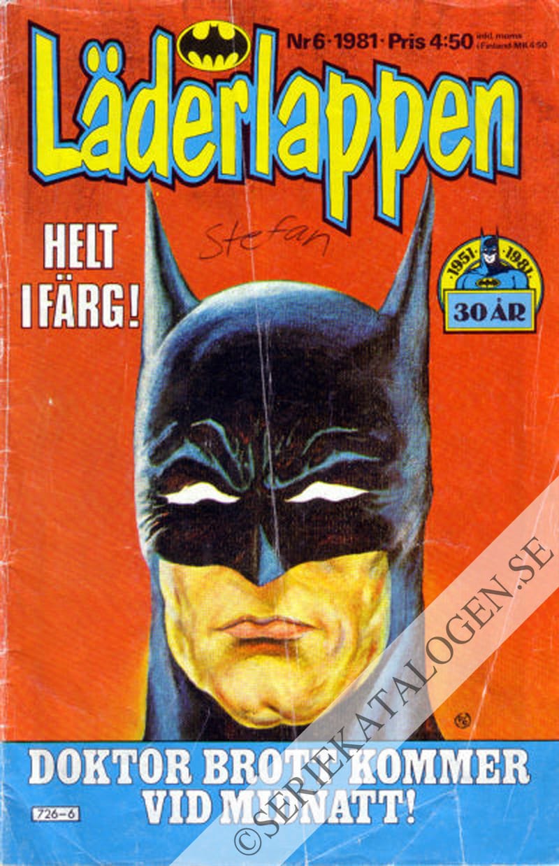 Framsida på Läderlappen och Robin #6 (1981)