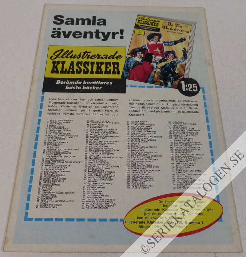Baksida på Kampen mot Jägaren (1968)