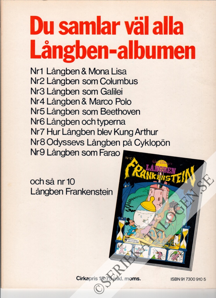 Baksida på Långben som Kung Midas (1980)