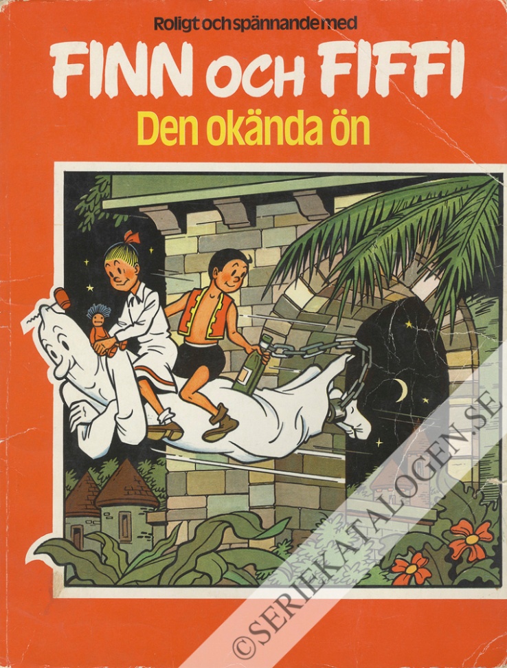 Framsida på Finn och Fiffi #6 - Den okända ön (1979)