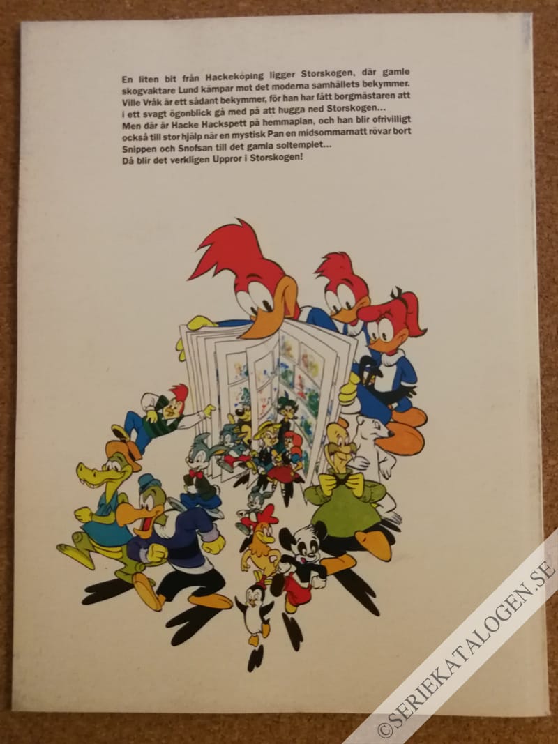 Baksida på Hacke Hackspett: Uppror i Storskogen (1992)