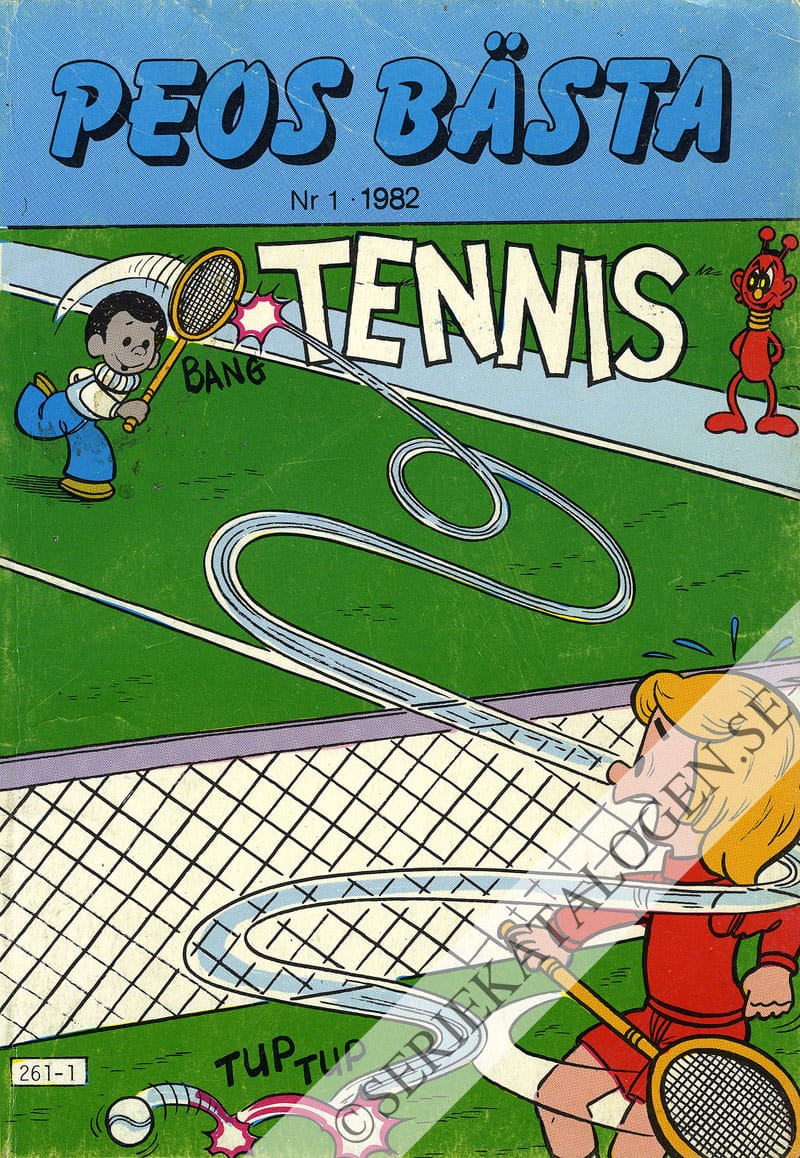 Framsida på Peos bästa Tennis (1982)