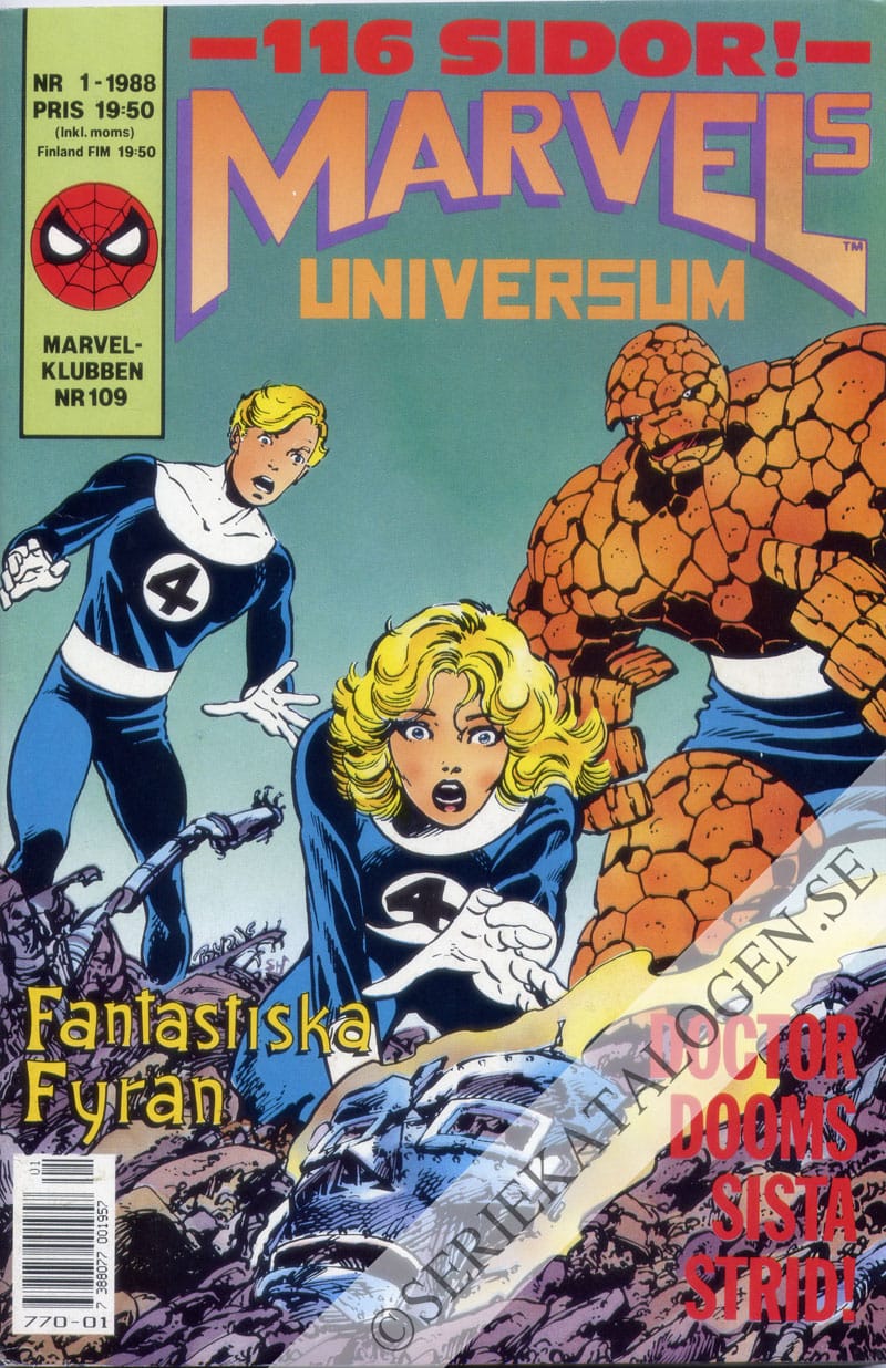 Framsida på Marvels universum Fantastiska Fyran (1988)