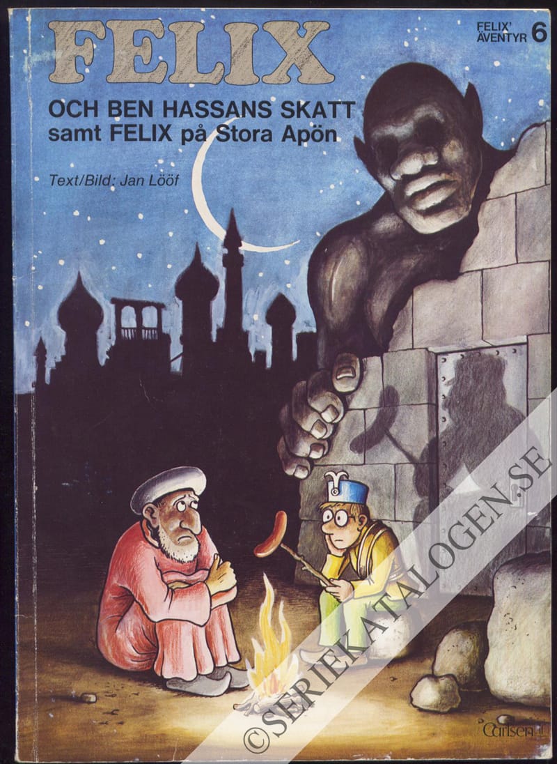 Framsida på Felix' äventyr Felix och Ben Hassans skatt/Felix på stora Apön (1976)