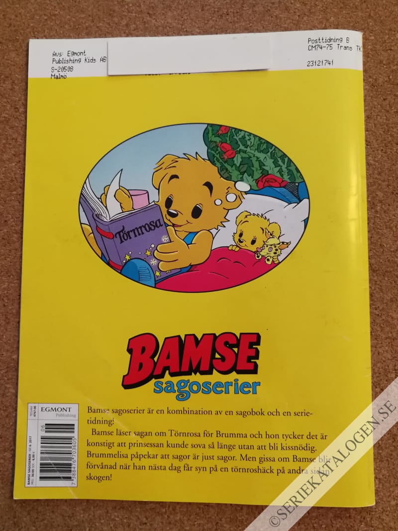 Baksida på Bamse och törnroshäcken (2017)