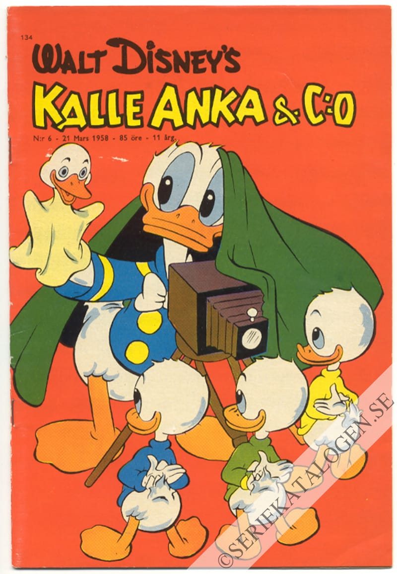 Framsida på Kalle Anka & C:o #6 (1958)