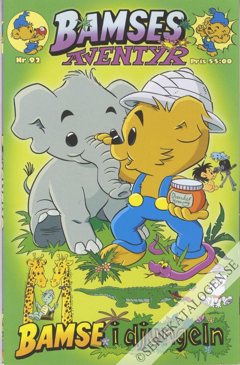 Framsida på Bamses äventyr Bamse i djungeln (2021)