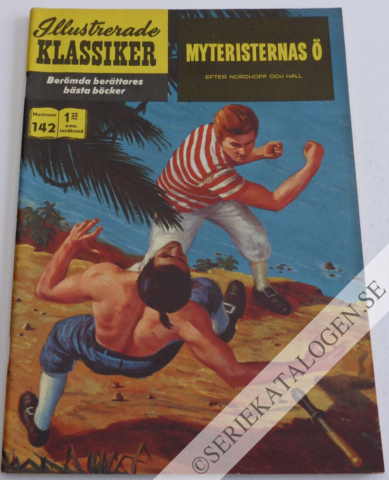 Framsida på Illustrerade Klassiker #142 - Mysteriernas ö (1962)