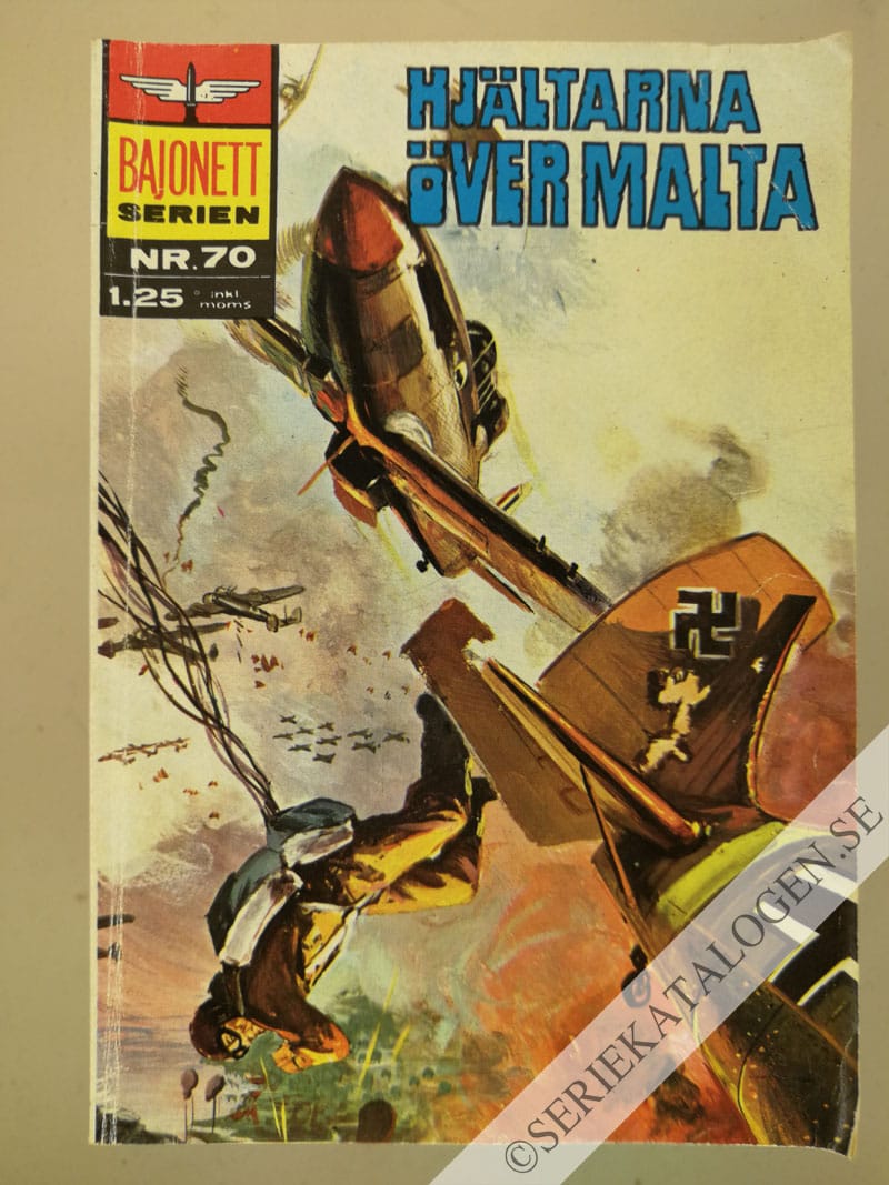 Framsida på Bajonettserien Hjältarna över Malta (1970)
