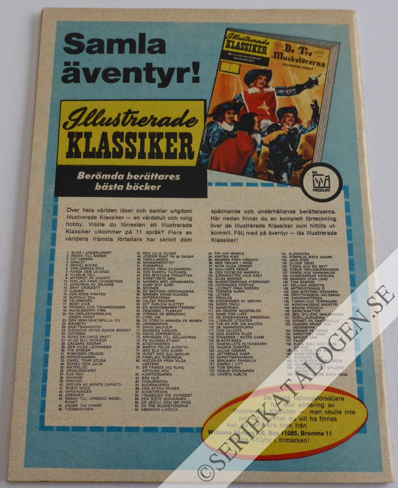 Baksida på Fången på Zenda (1969)