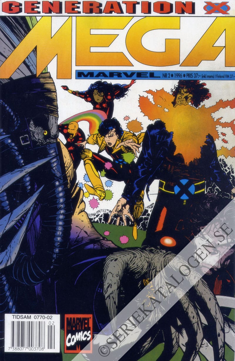 Framsida på Mega Marvel Generation X (1996)