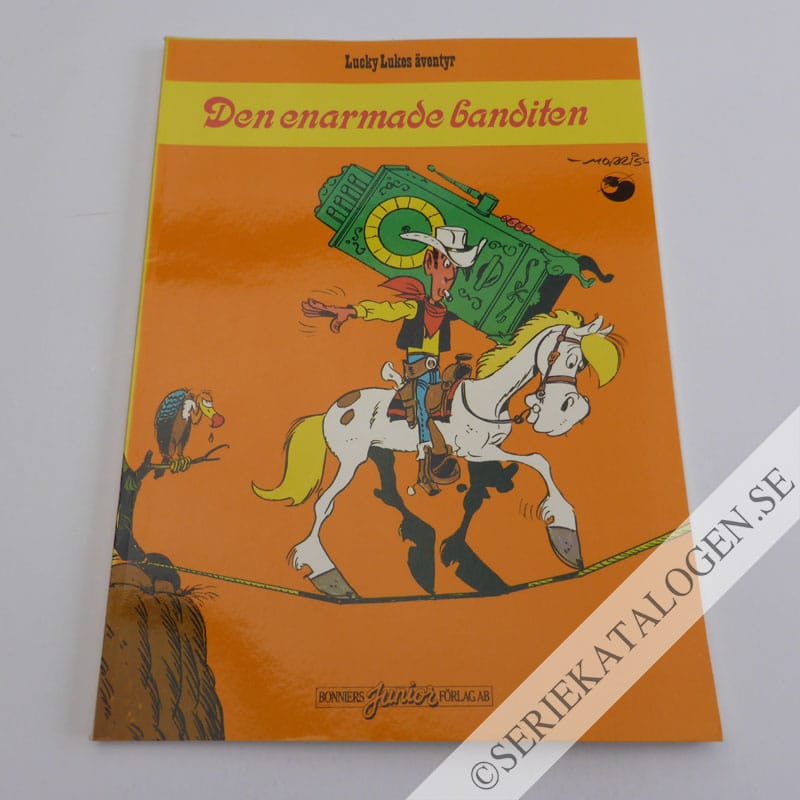 Framsida på Lucky Lukes äventyr Den enarmade banditen (1981)