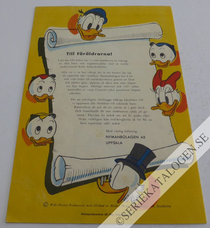 Baksida på Kalle Anka i trafiken (1958)