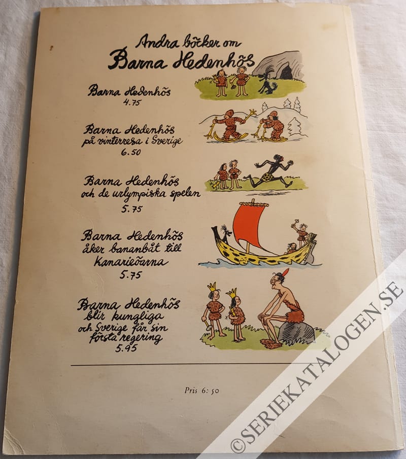 Baksida på Barna Hedenhös i världsrymden (1955)