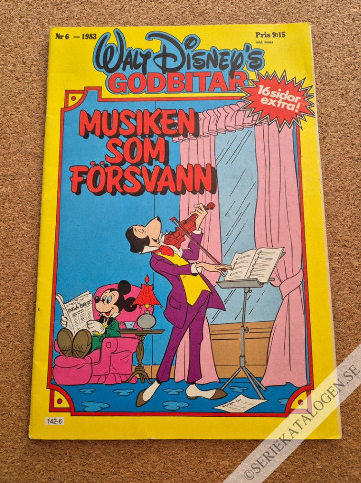 Framsida på Walt Disney's godbitar #6 - Musiken som försvann (1983)