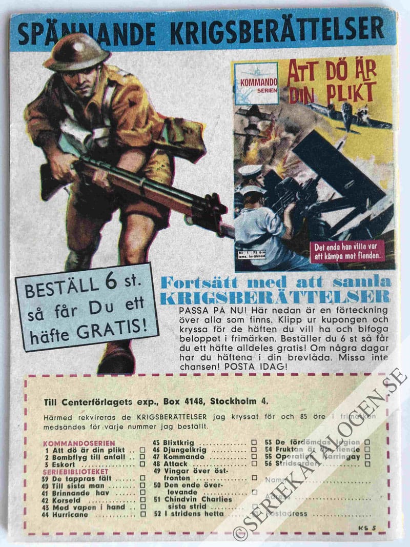 Baksida på Genom eld och vatten (1963)