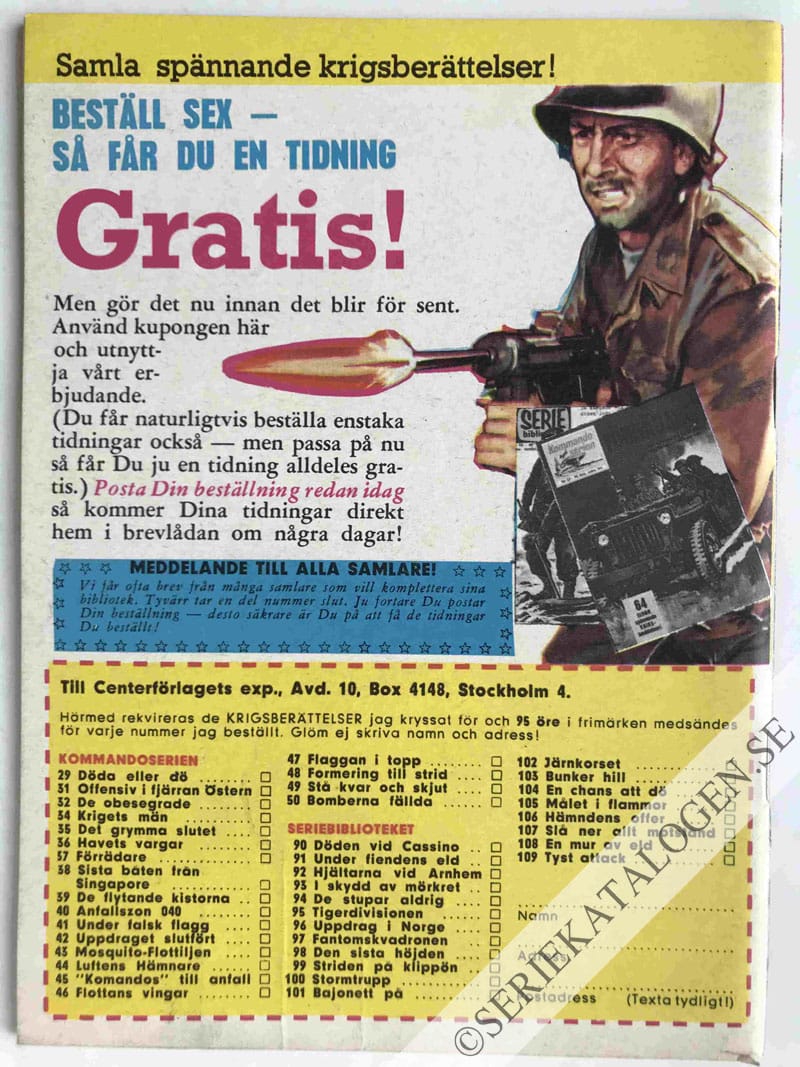 Baksida på Nattjakt över Storbritannien (1965)