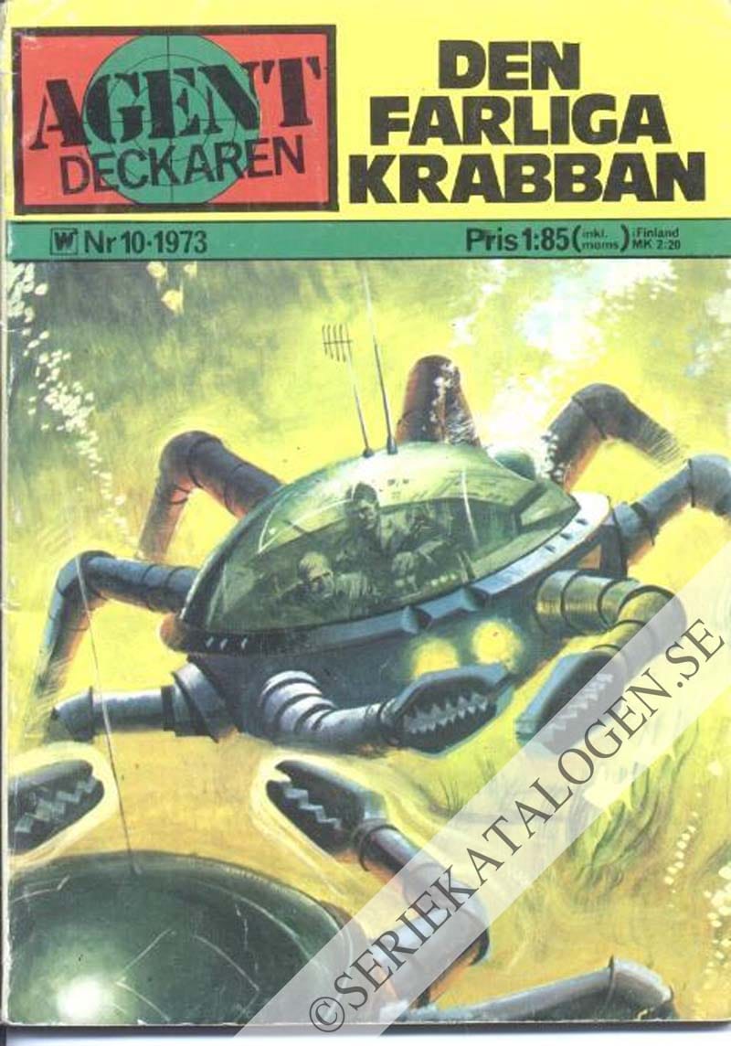 Framsida på Agent-deckaren Den farliga krabban (1973)