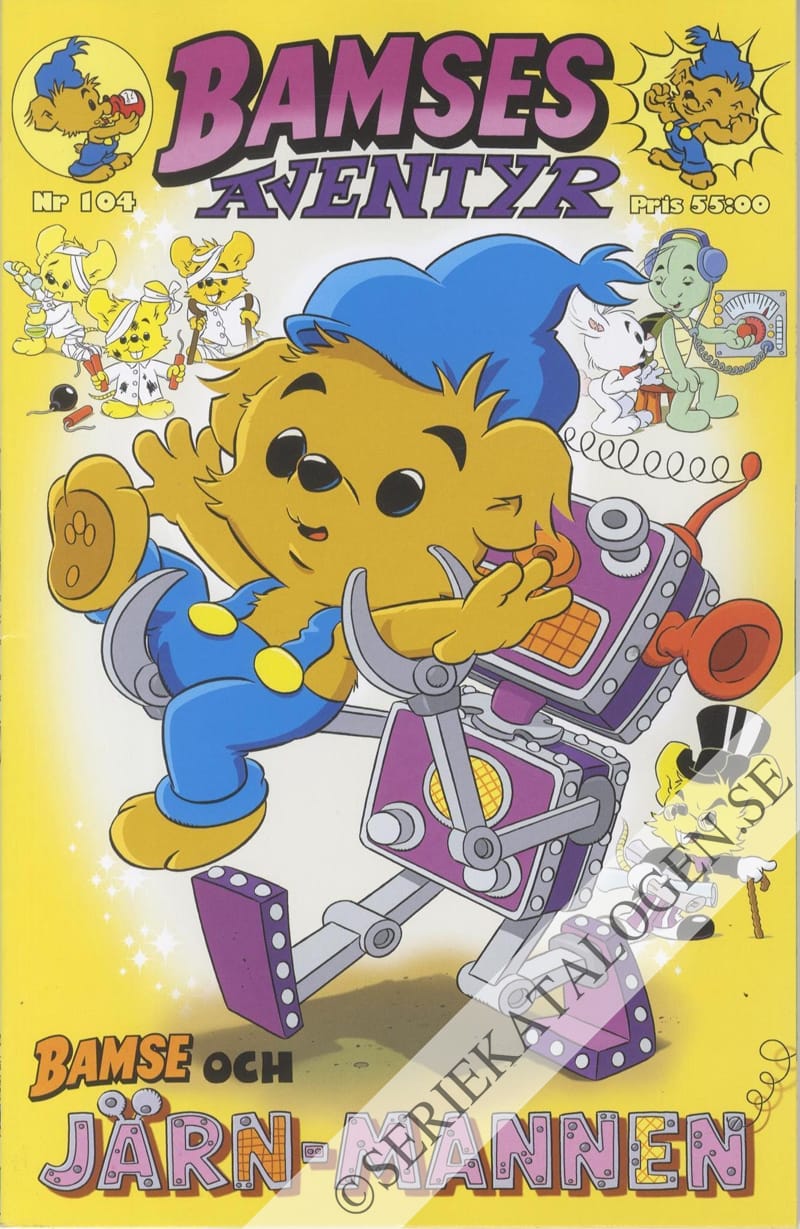 Framsida på Bamses äventyr Bamse och Järn-mannen (2023)