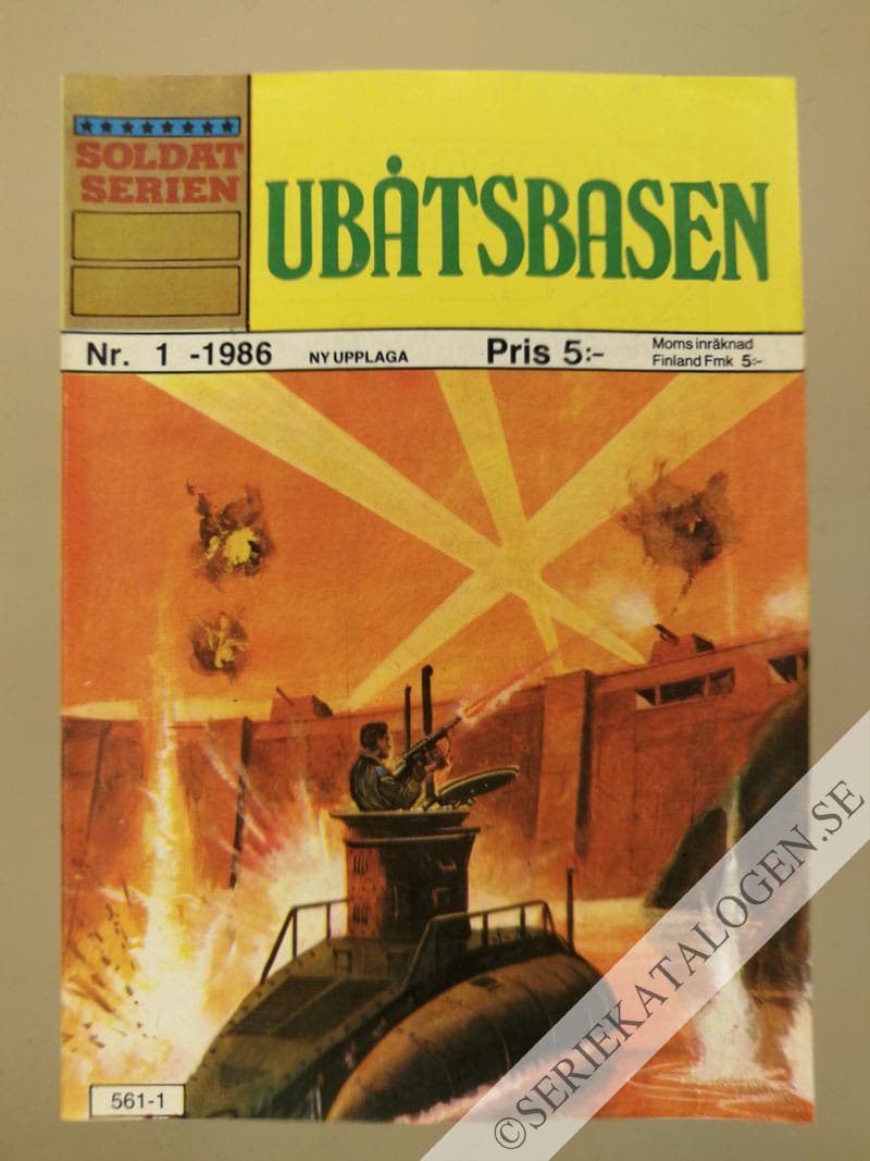 Framsida på Soldatserien #1 - Ubåtsbasen (1986)