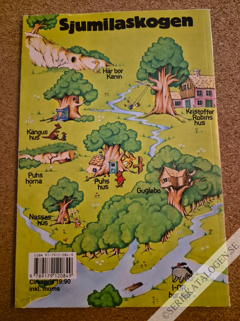 Baksida på Äventyr i Sjumilaskogen (1988)