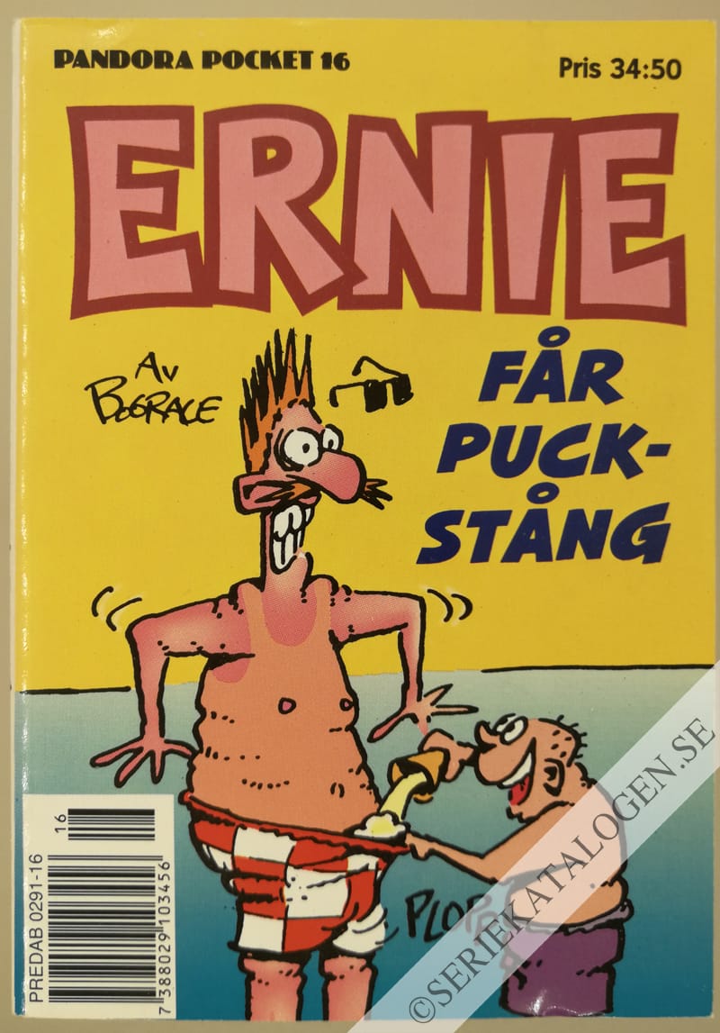 Framsida på Pandora pocket Ernie får puckstång (1993)