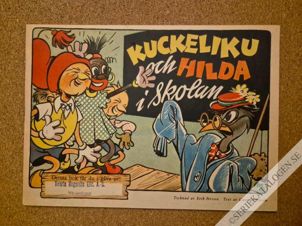 Framsida på Herr Tupp Kuckeliku och Hilda i skolan (1949)