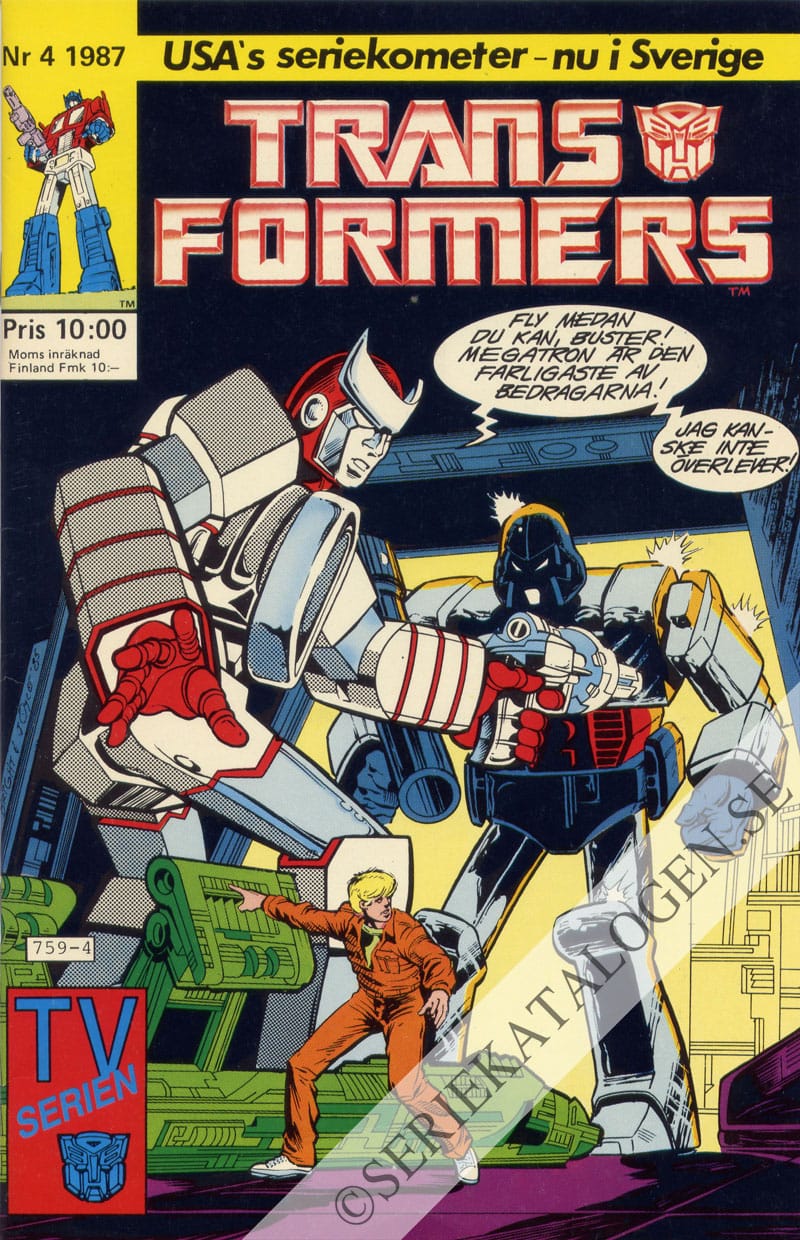 Framsida på Transformers #4 (1987)