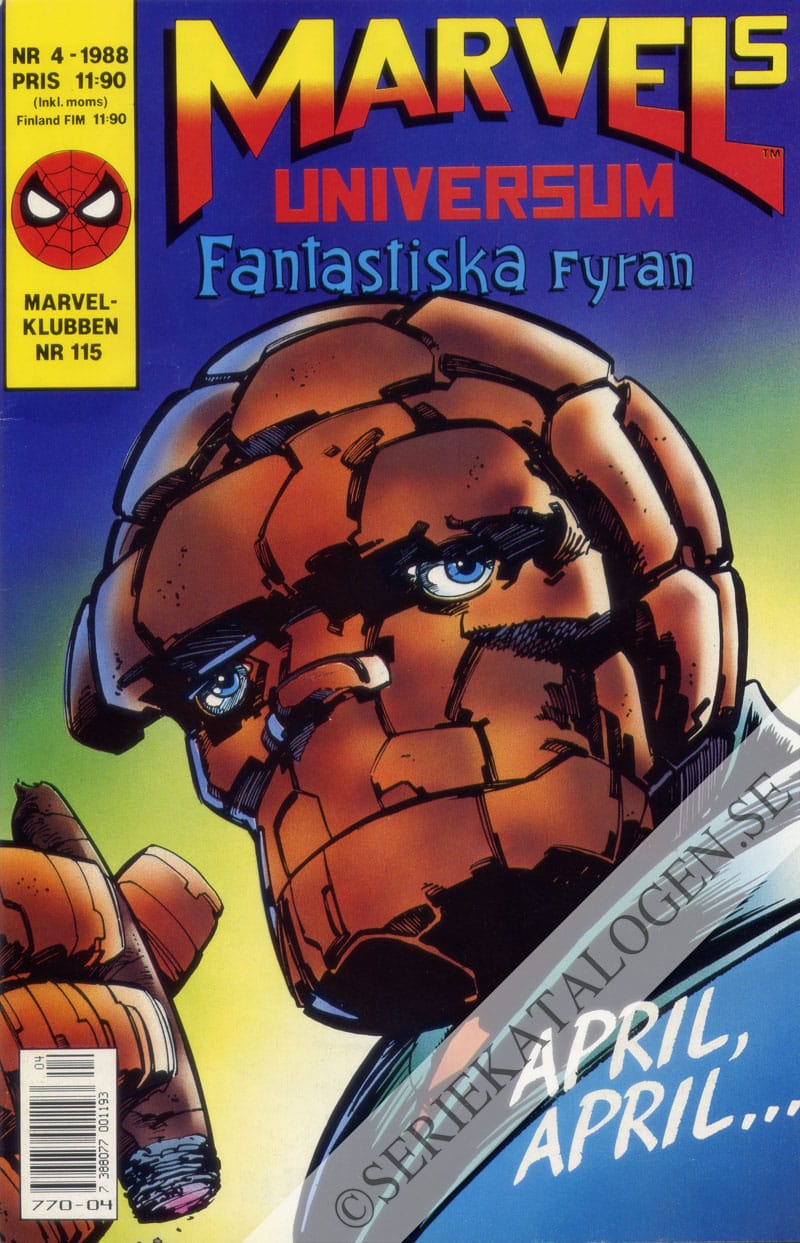 Framsida på Marvels universum Fantastiska Fyran (1988)