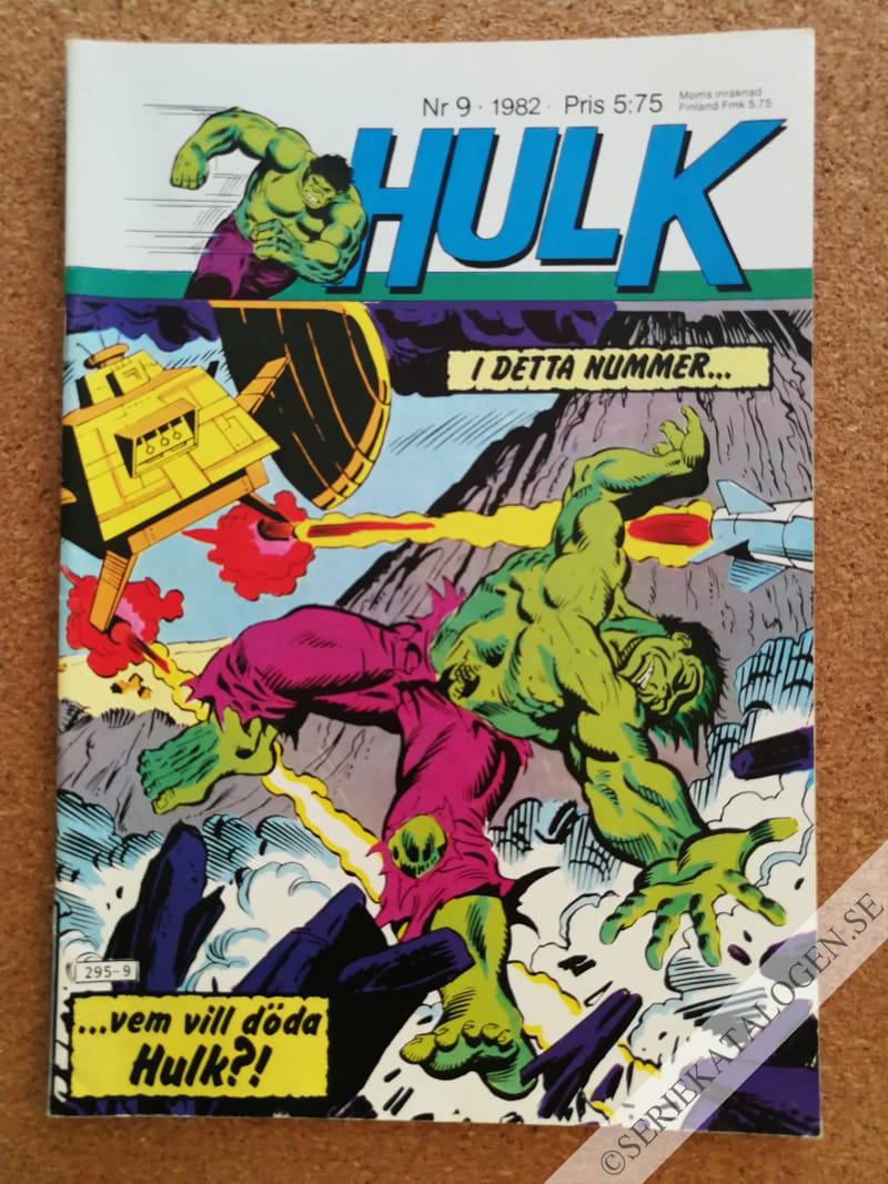 Framsida på Hulk #9 (1982)