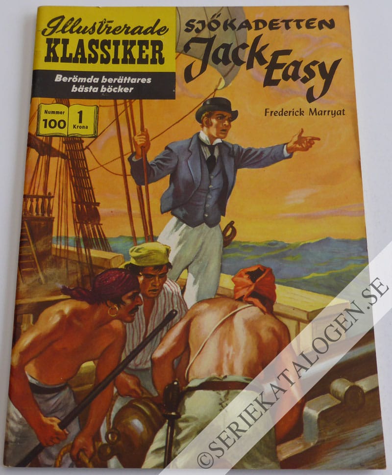 Framsida på Illustrerade Klassiker #100 - Sjökadetten Jack Easy (1960)
