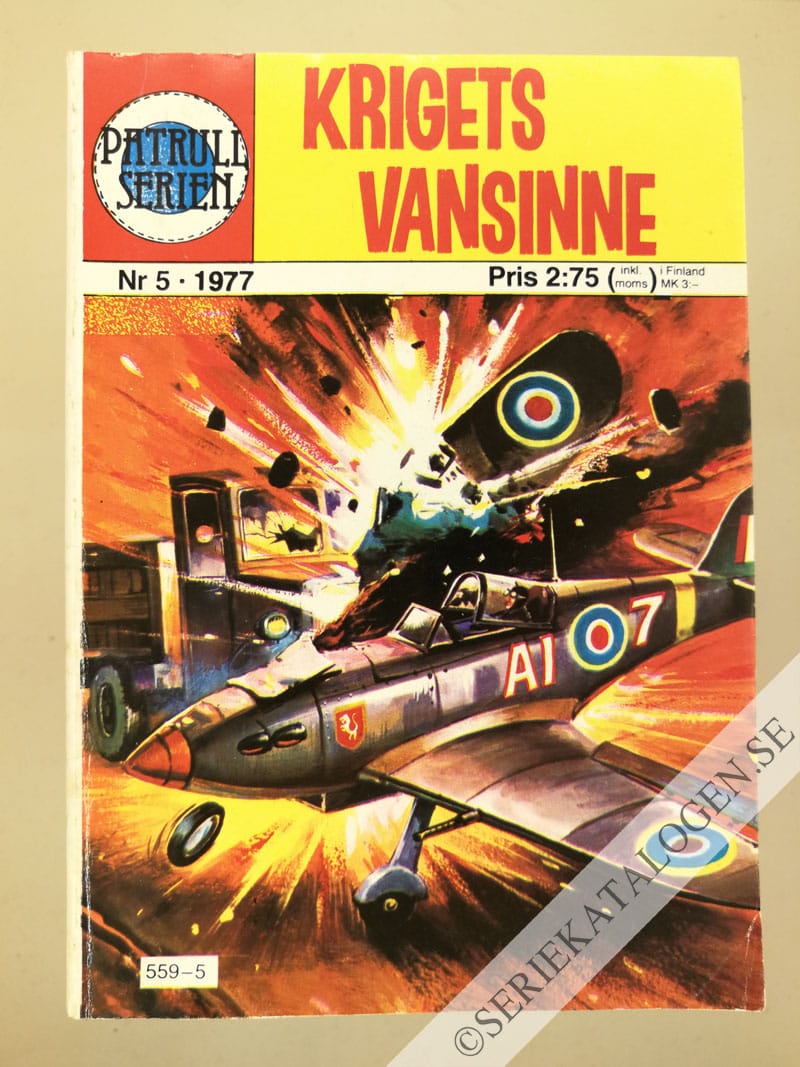 Framsida på Patrullserien Krigets vansinne (1977)