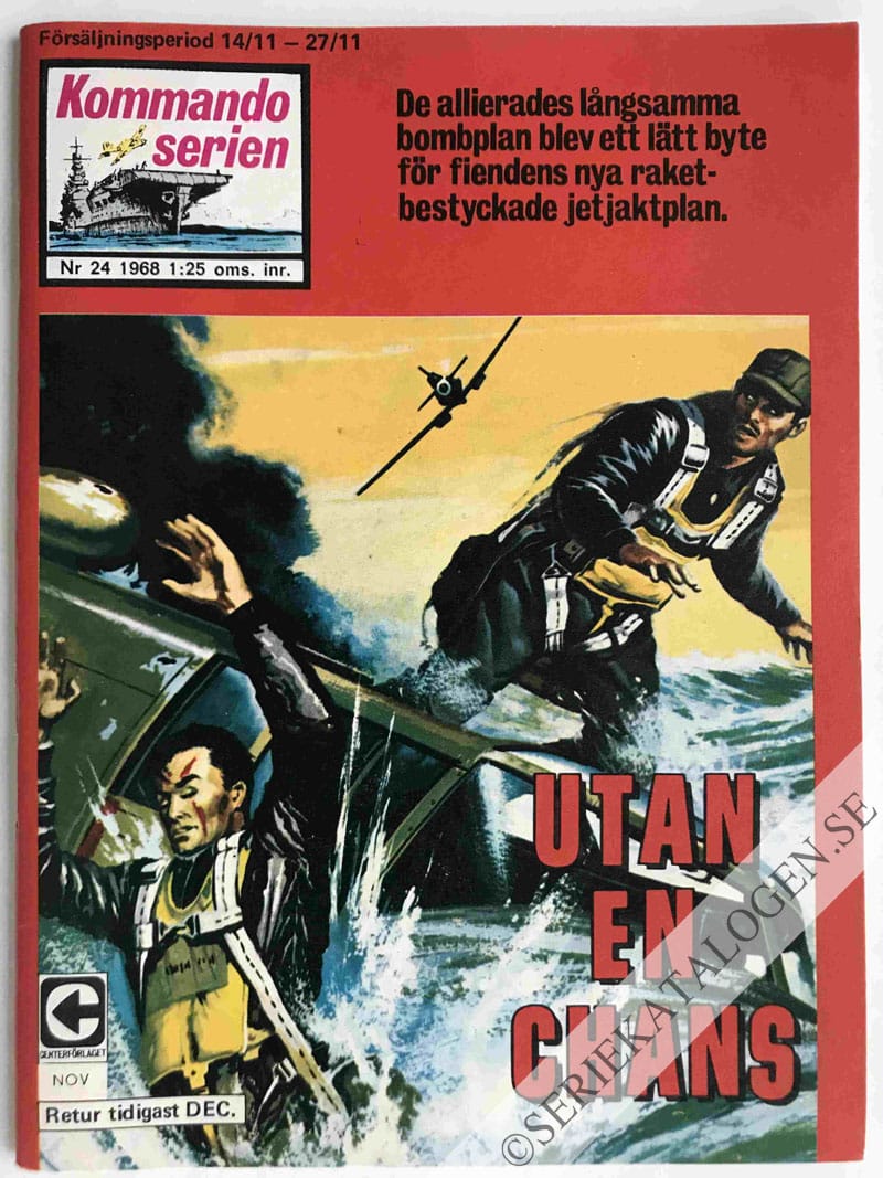 Framsida på Kommandoserien #24 - Utan en chans (1968)